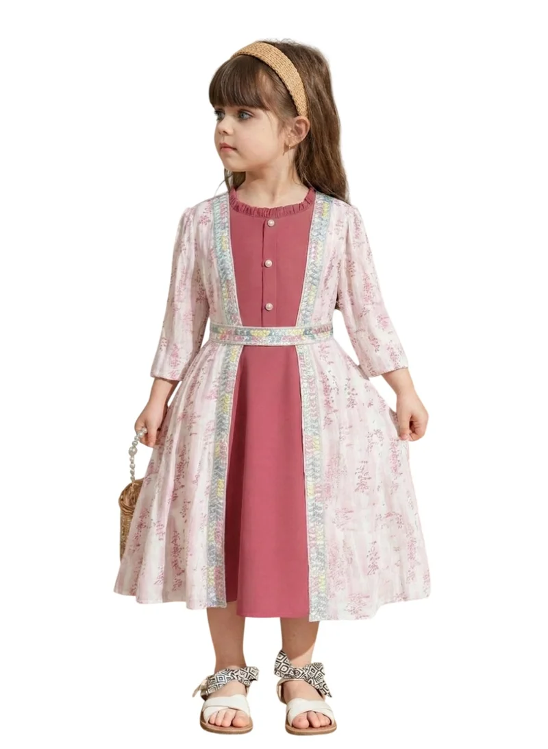 بيداني Yasmin Brown Red Kaftan Jalabiya